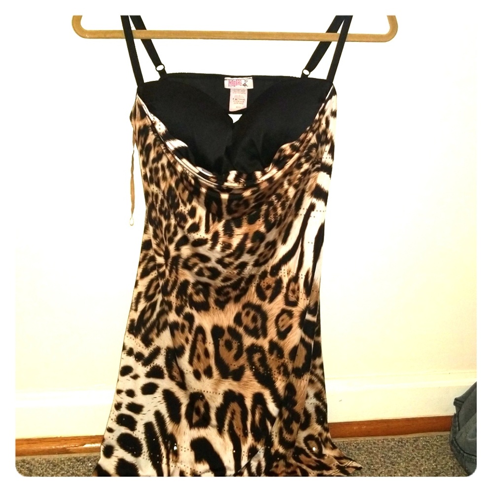 Cheetah print and black dress